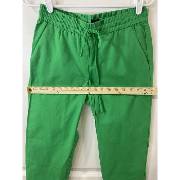 J.Crew Factory Linen Cotton Drawstring Pants 0 Green Casual Summer Beach - Picture 9 of 11